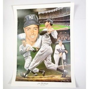 Joe Dimaggio 1994 New York Yankees Angelo Marino Artist  18x24 Lithograph